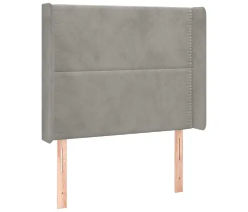 Galvgalis Ar Malām, Gaiši Pelēks Samts, 93X16X118/128 Cm Vidaxl