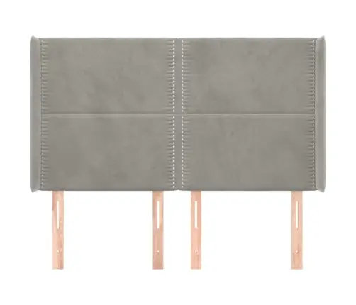 Galvūgalis Su Auselėmis, Pilkas, 147X16X118/128 cm Aksomas