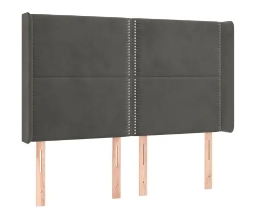 Galvgalis Ar Malām, Tumši Pelēks Samts, 147X16X118/128 Cm Vidaxl