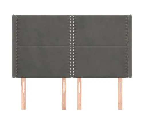 Galvgalis Ar Malām, Tumši Pelēks Samts, 147X16X118/128 Cm Vidaxl