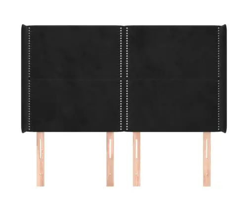 Galvgalis Ar Malām, Melns Samts, 147X16X118/128 Cm Vidaxl