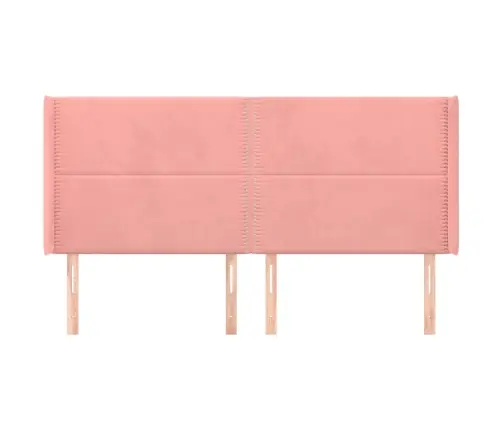 Voodipeats Servadega, Roosa, 163X16X118/128 cm Samet