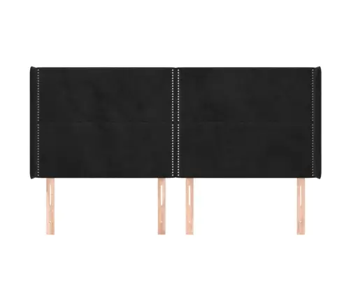 Galvgalis Ar Malām, Melns Samts, 183X16X118/128 Cm Vidaxl