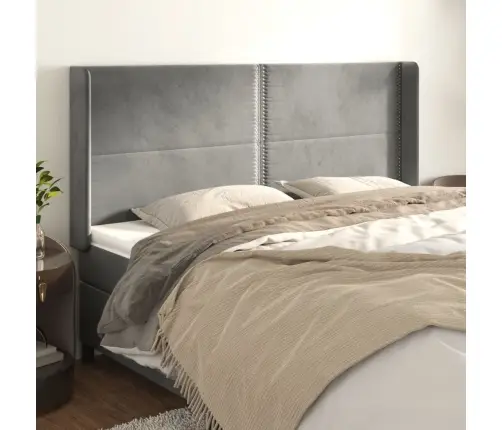 Voodipeats Servadega, Helehall, 203X16X118/128 cm Samet