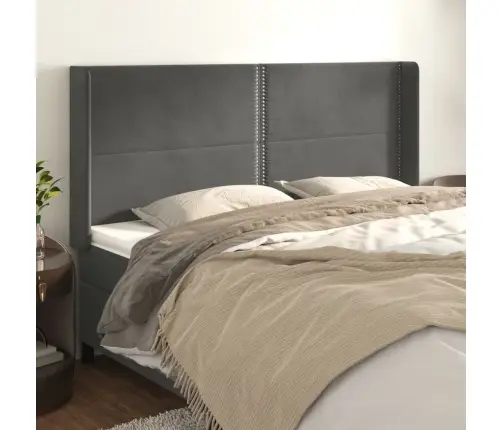 Voodipeats Servadega, Tumehall, 203X16X118/128 cm Samet