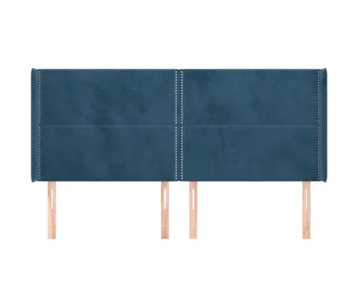Galvgalis Ar Malām, Tumši Zils Samts, 203X16X118/128 Cm Vidaxl