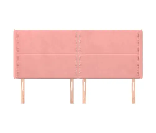 Galvgalis Ar Malām, Rozā Samts, 203X16X118/128 Cm Vidaxl