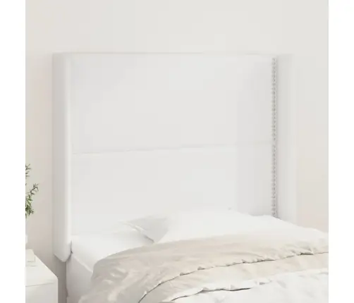 Galvgalis Ar Malām, 103X16X118/128 Cm, Balta Mākslīgā Āda Vidaxl