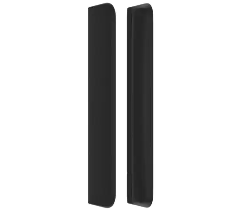 Galvūgalis Su Auselėmis, Juodas, 183X16X118/128cm Dirbtinė Oda