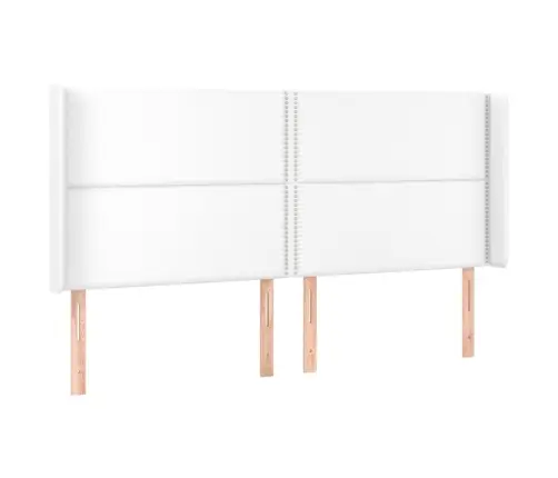 Voodipeats Servadega, Valge, 183X16X118/128 cm Kunstnahk