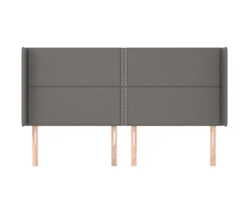 Galvgalis Ar Malām, Pelēka Mākslīgā Āda, 203X16X118/128 Cm Vidaxl