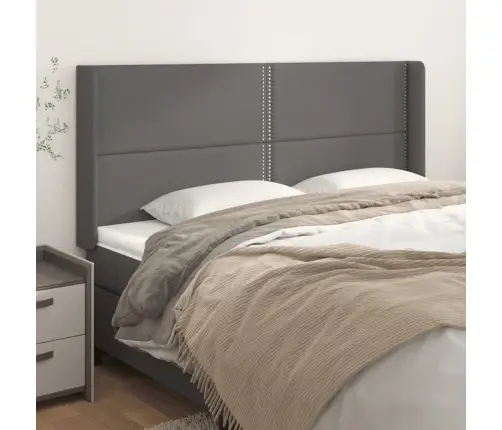 Galvgalis Ar Malām, Pelēka Mākslīgā Āda, 203X16X118/128 Cm Vidaxl