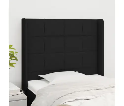 Galvgalis Ar Malām, 83X16X118/128 Cm, Melns Audums Vidaxl