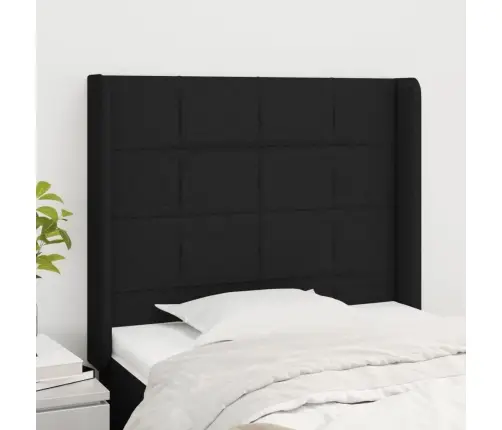 Galvgalis Ar Malām, 93X16X118/128 Cm, Melns Audums Vidaxl