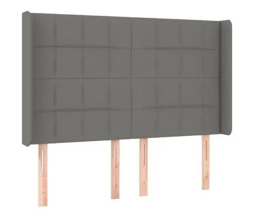 Galvgalis Ar Malām, 147X16X118/128 Cm, Tumši Pelēks Audums Vidaxl