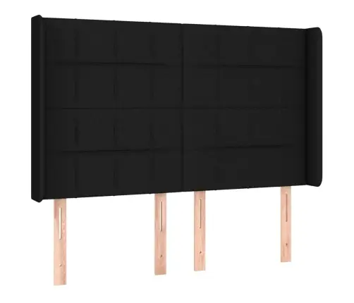 Galvgalis Ar Malām, 147X16X118/128 Cm, Melns Audums Vidaxl