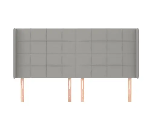 Galvgalis Ar Malām, 163X16X118/128 Cm, Gaiši Pelēks Audums Vidaxl