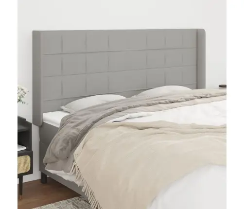 Galvgalis Ar Malām, 163X16X118/128 Cm, Gaiši Pelēks Audums Vidaxl