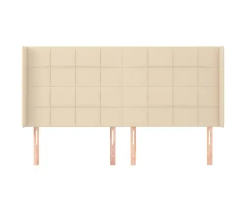 Galvgalis Ar Malām, 163X16X118/128 Cm, Krēmkrāsas Audums Vidaxl