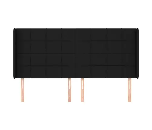 Galvgalis Ar Malām, 183X16X118/128 Cm, Melns Audums Vidaxl