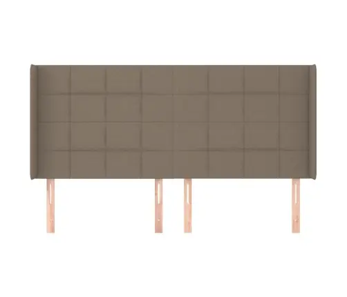 Galvgalis Ar Malām, 203X16X118/128 Cm, Pelēkbrūns Audums Vidaxl