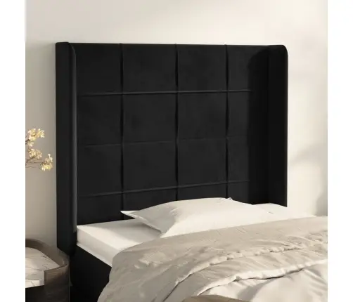 Galvgalis Ar Malām, Melns Samts, 83X16X118/128 Cm Vidaxl