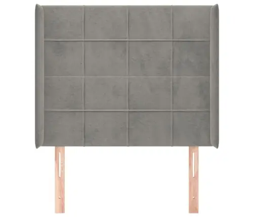 Galvgalis Ar Malām, Gaiši Pelēks Samts, 93X16X118/128 Cm Vidaxl