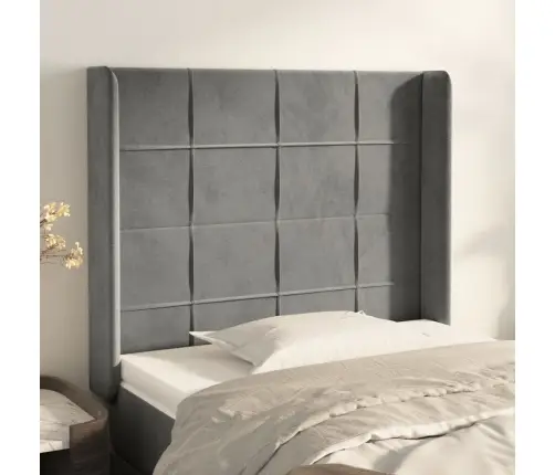 Galvgalis Ar Malām, Gaiši Pelēks Samts, 103X16X118/128 Cm Vidaxl