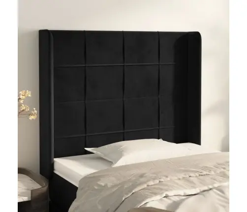 Galvūgalis Su Auselėmis, Juodos, 103X16X118/128cm Aksomas