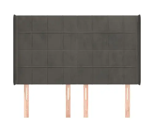 Galvgalis Ar Malām, Tumši Pelēks Samts, 147X16X118/128 Cm Vidaxl