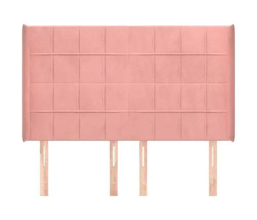 Galvgalis Ar Malām, Rozā Samts, 147X16X118/128 Cm Vidaxl