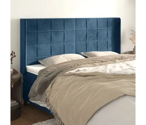 Galvgalis Ar Malām, Tumši Zils Samts, 163X16X118/128 Cm Vidaxl