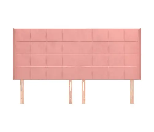 Voodipeats Servadega, Roosa, 163X16X118/128 cm Samet