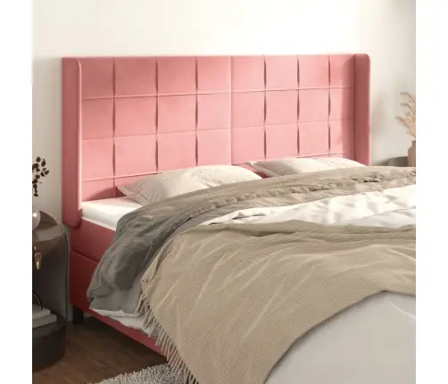 Galvgalis Ar Malām, Rozā Samts, 183X16X118/128 Cm Vidaxl