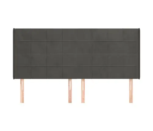 Galvūgalis Su Auselėmis,Tamsiai Pilkos,203X16X118/128cmAksomas