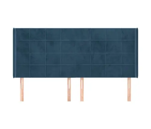 Galvgalis Ar Malām, Tumši Zils Samts, 203X16X118/128 Cm Vidaxl