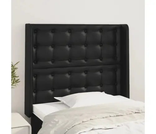 Galvgalis Ar Malām, Melna Mākslīgā Āda, 83X16X118/128 Cm Vidaxl