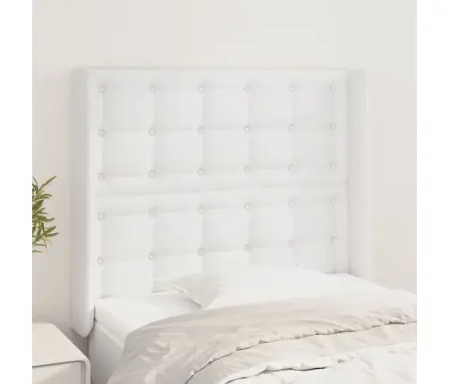 Galvgalis Ar Malām, 93X16X118/128 Cm, Balta Mākslīgā Āda Vidaxl