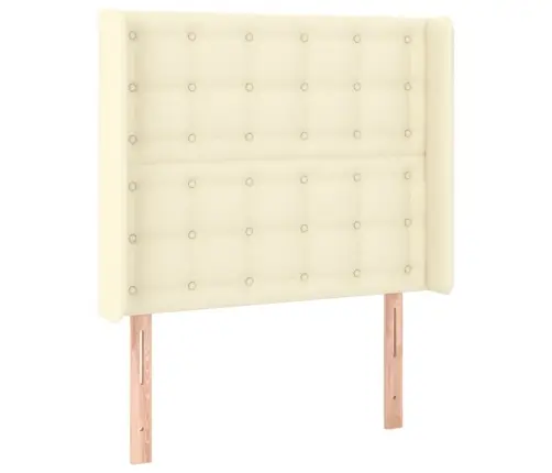 Galvgalis Ar Malām, 93X16X118/128 Cm, Krēmkrāsas Mākslīgā Āda Vidaxl