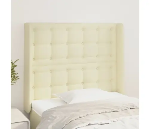 Galvgalis Ar Malām, 93X16X118/128 Cm, Krēmkrāsas Mākslīgā Āda Vidaxl