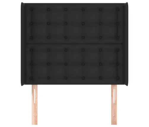 Voodipeats Servadega, Must, 103X16X118/128 cm Kunstnahk