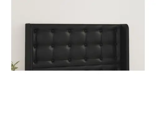 Voodipeats Servadega, Must, 103X16X118/128 cm Kunstnahk