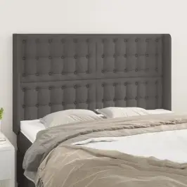 Galvgalis Ar Malām, Pelēka Mākslīgā Āda, 147X16X118/128 Cm Vidaxl