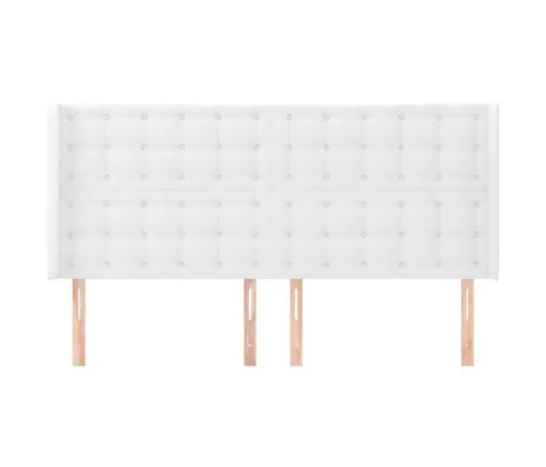 Voodipeats Servadega, Valge, 163X16X118/128 cm Kunstnahk