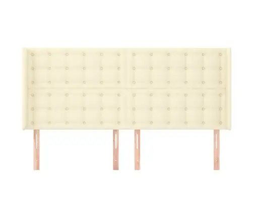 Galvgalis Ar Malām, 163X23X118/128 Cm, Krēmkrāsas Mākslīgā Āda Vidaxl