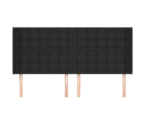 Voodipeats Servadega, Must, 203X16X118/128 cm Kunstnahk