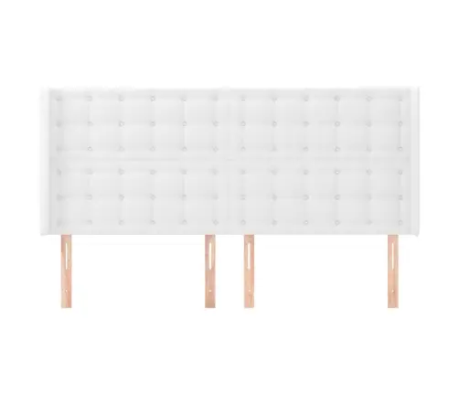 Galvgalis Ar Malām, 203X16X118/128 Cm, Balta Mākslīgā Āda Vidaxl