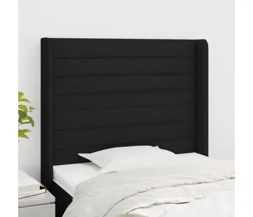 Galvgalis Ar Malām, 83X16X118/128 Cm, Melns Audums Vidaxl