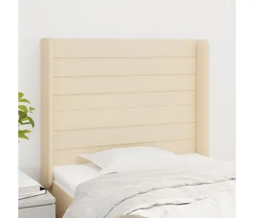 Galvgalis Ar Malām, 83X16X118/128 Cm, Krēmkrāsas Audums Vidaxl