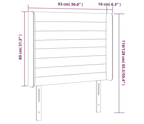 Galvūgalis Su Auselėmis, Taupe, 93X16X118/128cm Audinys Galvūgalis Su Auselėmis, Taupe, 93X16X118/128cm Audinys